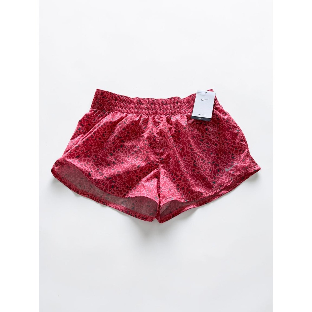 Nike Dri-FIT Women Running Shorts Pink Leopard Animal Print Training Athletic M